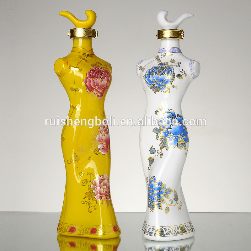 の装飾塗装600ミリリットル中国女性の形状のワインボトル-ボトル問屋・仕入れ・卸・卸売り