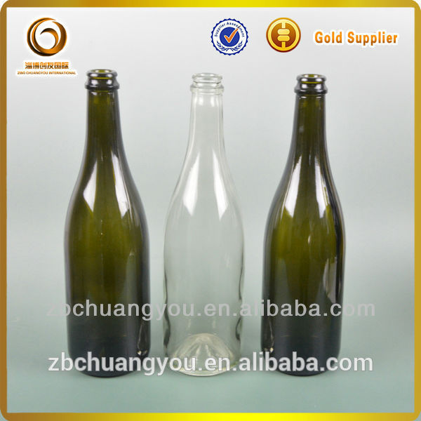 シャンパン750ミリリットル透明なガラスのワインボトル、 低価格-ボトル問屋・仕入れ・卸・卸売り