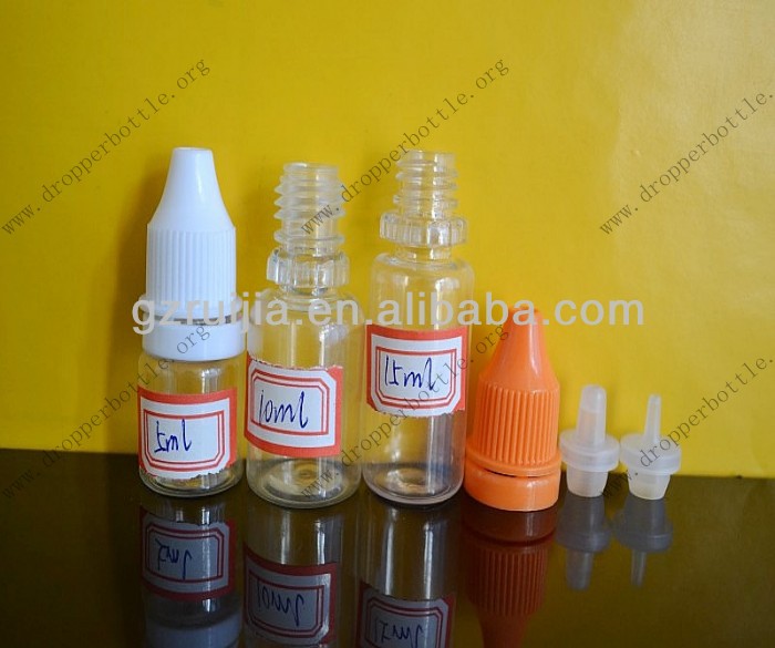 5ml、 10m、 15ミリリットル明確なペットのe液体ボトルに薄先端と抗- 盗難キャップ-プラスチックキャップ問屋・仕入れ・卸・卸売り