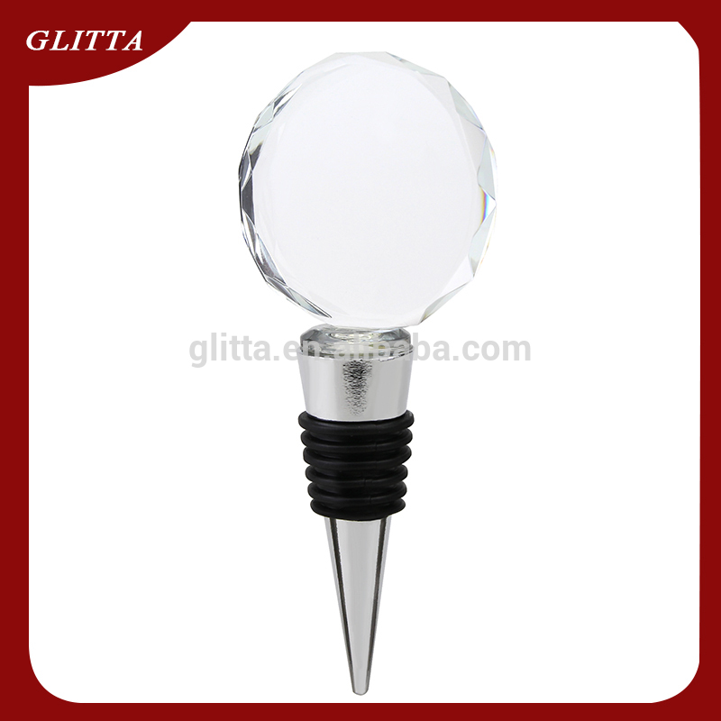 Glitta クリスタル ワイン ボトル ストッパー ブランク 、結婚式の好意クリスタル ボトル ストッパー 、 ラウンド ブランク クリスタル ワイン ボトル ストッパー ws015-問屋・仕入れ・卸・卸売り