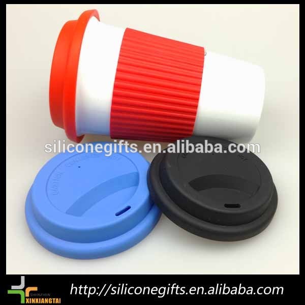 中国卸売工場価格bpa フリー セラミック コーヒー カップ シリコーン蓋-ふた、キャップ類問屋・仕入れ・卸・卸売り