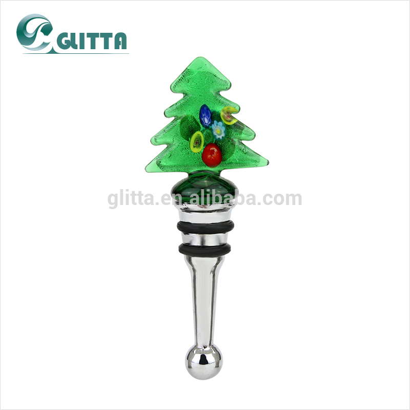 ユニークなデザインglittaアリババチャイナサプライヤークリスマスツリーの形状クリスタルグラスワインストッパーws009クリスマスのギフトのための-ふた、キャップ類問屋・仕入れ・卸・卸売り