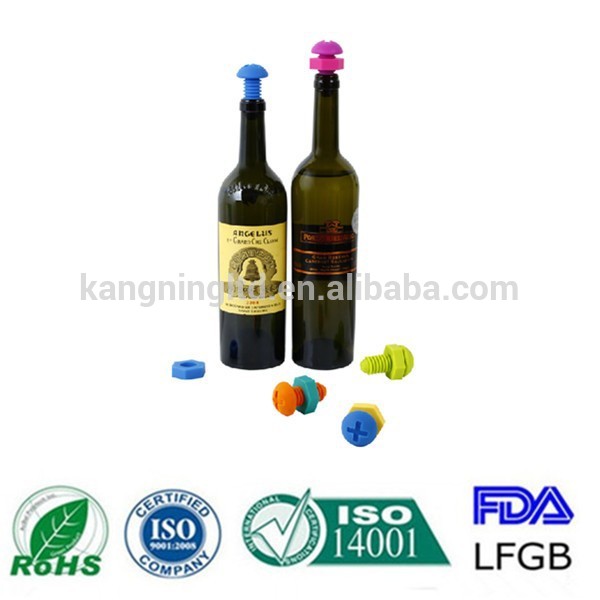 guanddongシリコンメーカー、 特別なホットシリコンのワインボトルのプラグ、 カスタマイズされた色のためのシリコンコルク-ふた、キャップ類問屋・仕入れ・卸・卸売り