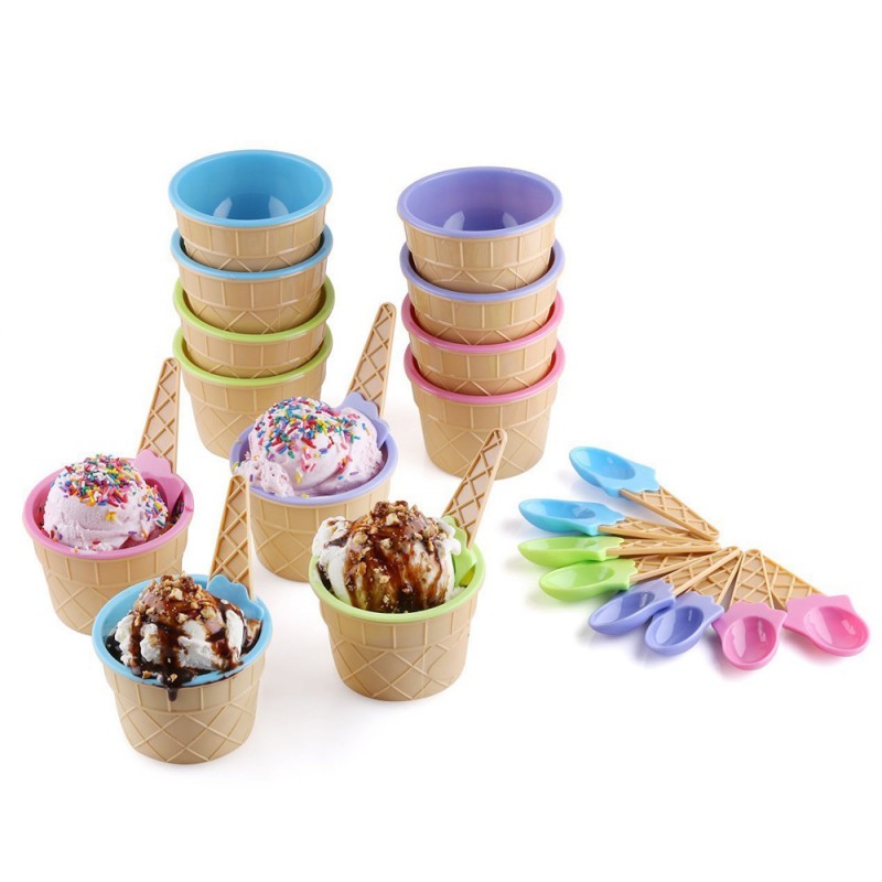 ホット販売アイスクリームカップでスプーン価格ミニデザインプラスチックアイスクリームカップ-パッケージカップ、ボーリング問屋・仕入れ・卸・卸売り