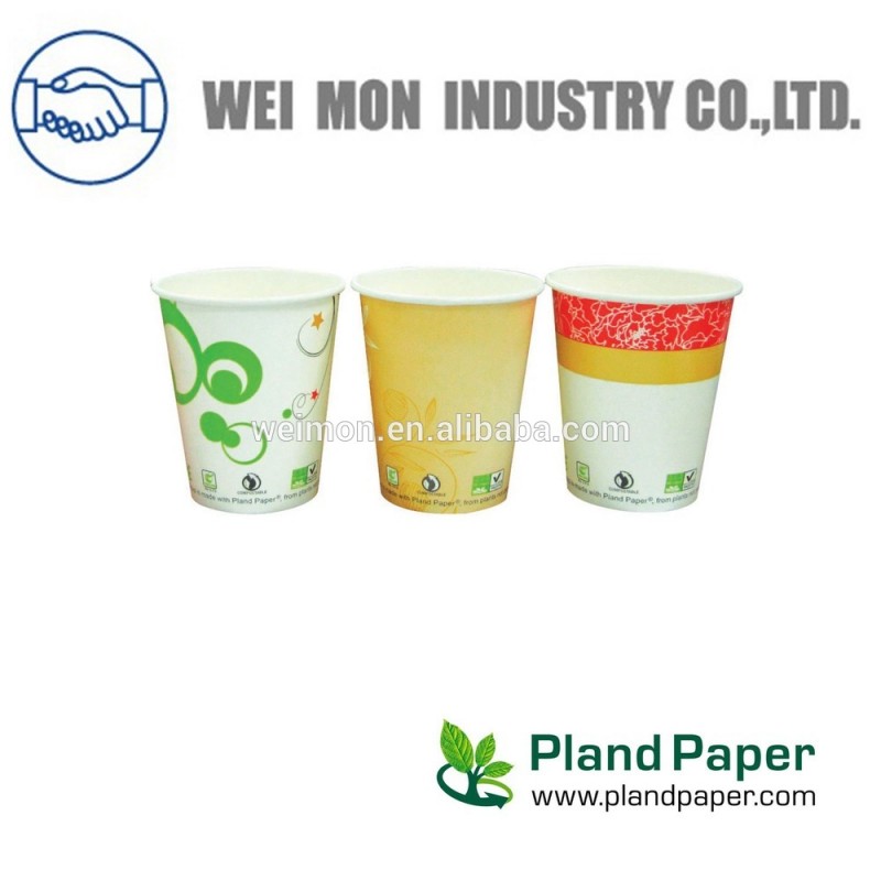環境に優しい緑7ozbiowareコート紙コップpla-パッケージカップ、ボーリング問屋・仕入れ・卸・卸売り
