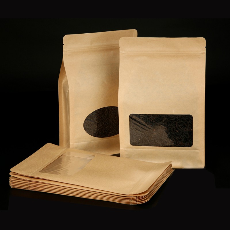 2016新たにカスタム印刷アルミ箔並ぶジップロッククラフト紙袋用有機食品-包装袋問屋・仕入れ・卸・卸売り