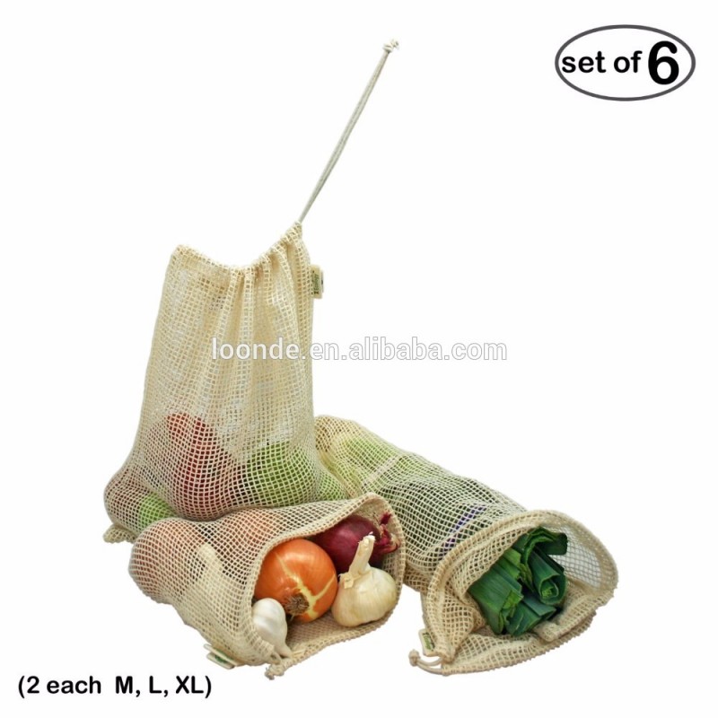 小さな安い綿あき再利用可能な野菜メッシュバッグ-包装袋問屋・仕入れ・卸・卸売り