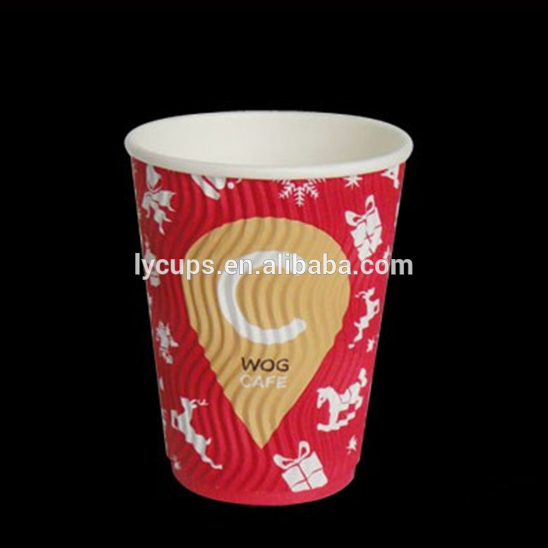 8オンス縦縞横縞リップル紙コーヒーカップ-パッケージカップ、ボーリング問屋・仕入れ・卸・卸売り