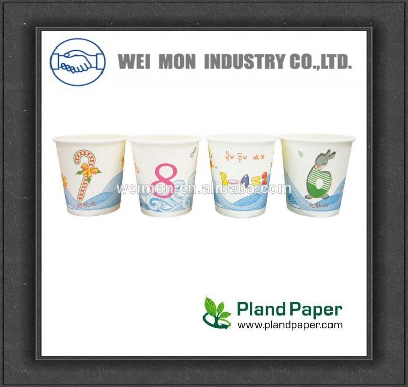 Plaコーティング6.5オンス使い捨ての紙のコーヒーカップのロゴが印刷された-パッケージカップ、ボーリング問屋・仕入れ・卸・卸売り