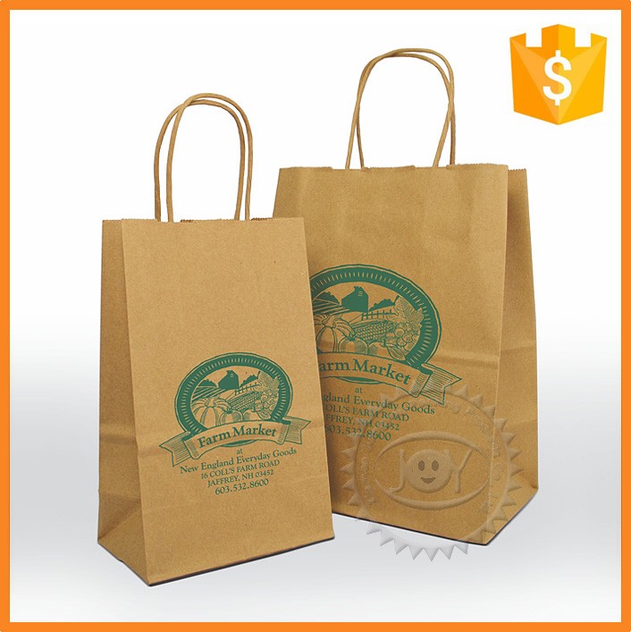 最も熱いカスタム再利用可能なブラウンクラフト紙のショッピング紙袋-包装袋問屋・仕入れ・卸・卸売り