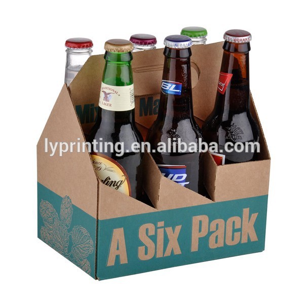 カスタムビールのキャリア6パックの紙ボックス、 ビール瓶のペーパーボックス-梱包箱問屋・仕入れ・卸・卸売り