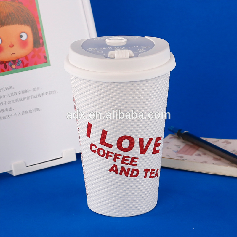 環境にやさしい使い捨てカラフルなエンボス紙のコーヒーカップ蓋付き-パッケージカップ、ボーリング問屋・仕入れ・卸・卸売り