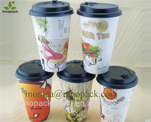 カスタム印刷された紙のコーヒーカップ、 使い捨ての紙のコーヒーカップ蓋つきの-パッケージカップ、ボーリング問屋・仕入れ・卸・卸売り