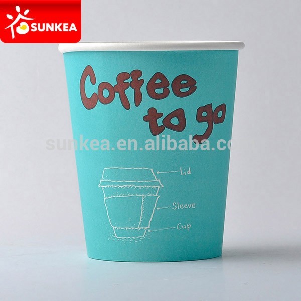 中国のサプライヤー上海sunkea紙コップ、 単一の壁の紙コップホット飲料のための-パッケージカップ、ボーリング問屋・仕入れ・卸・卸売り