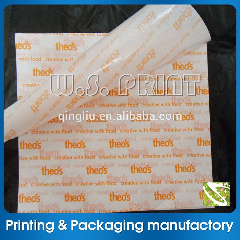 食品グレードのカスタムロゴバーガー包装紙ラッピング紙-専門用紙問屋・仕入れ・卸・卸売り