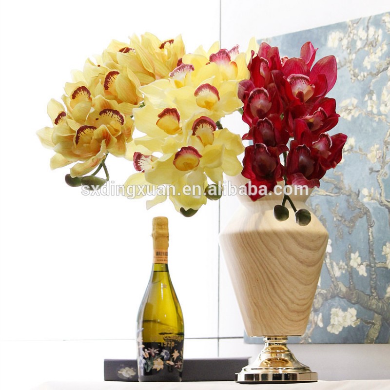 人工シンビジウム蘭シングル花用デスクインテリア、人工蘭フルール-装飾用花&花網問屋・仕入れ・卸・卸売り