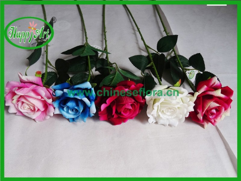 人気の美しいフラワーシングル安い人工的なバラの花の生産-装飾用花&花網問屋・仕入れ・卸・卸売り