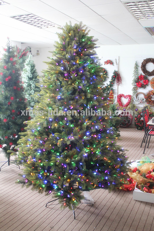 最新の人工ラグジュアリー2016midedpvc+peclolor飾る7フィートledクリスマスツリーを変更する-クリスマスデコレーション用品問屋・仕入れ・卸・卸売り