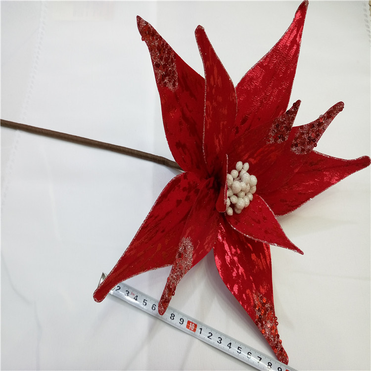 クリスマスフラワー用装飾枝赤い花-クリスマスデコレーション用品問屋・仕入れ・卸・卸売り