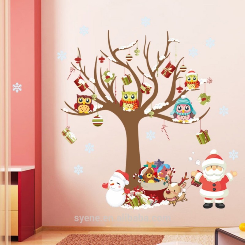 新しいデザインフクロウzooyooクリスマスツリー子供の壁の装飾壁のステッカーの赤ちゃんのステッカー3dクリスマスの装飾壁のステッカー-クリスマスデコレーション用品問屋・仕入れ・卸・卸売り