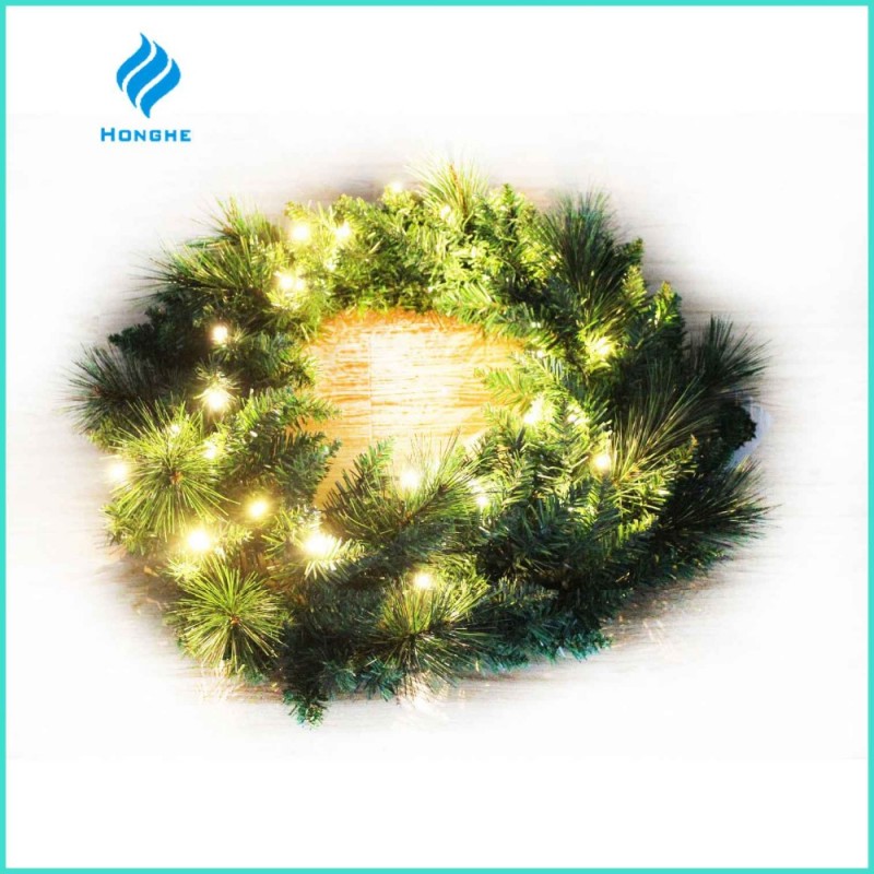 2016新しい人工pvcクリスマスデコメッシュ花輪ledクリスマスリース用クリスマス装飾-装飾用花&花網問屋・仕入れ・卸・卸売り