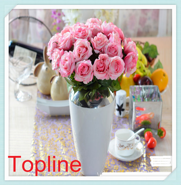 安い花束リアルタッチ造花のバラ結婚式の装飾のための-装飾用花&花網問屋・仕入れ・卸・卸売り