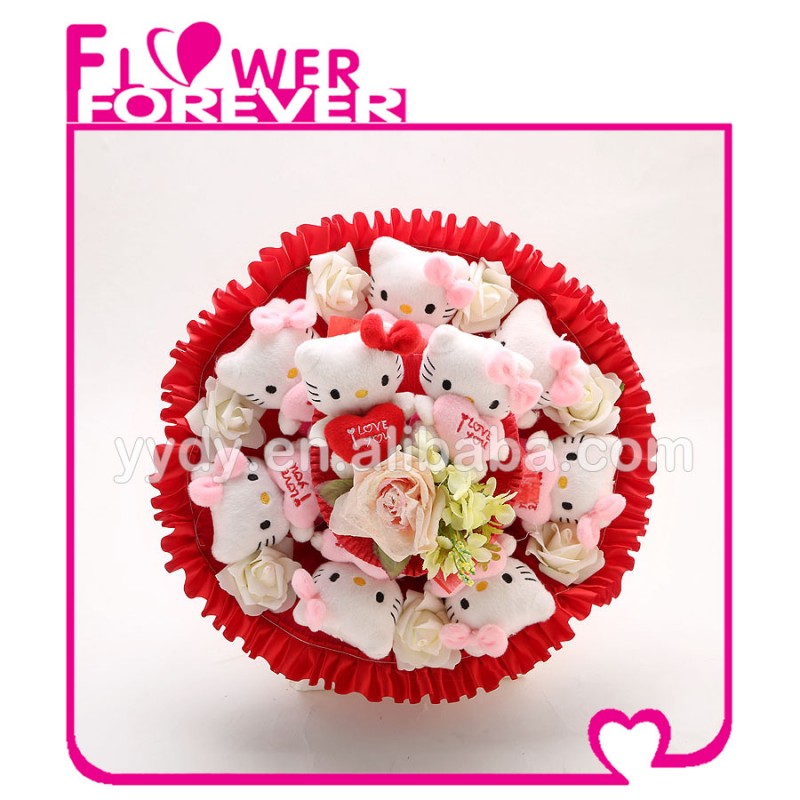 ハローキティの手作りのプレゼント花束-装飾用花&花網問屋・仕入れ・卸・卸売り