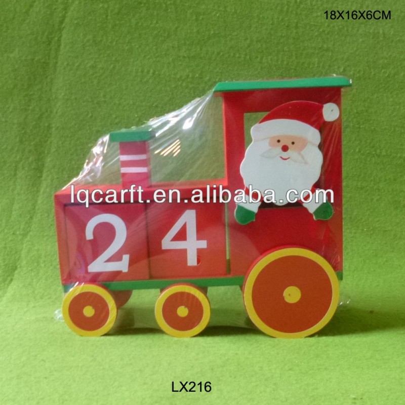 トラック木製サンタクリスマスアドベントカレンダー-クリスマスデコレーション用品問屋・仕入れ・卸・卸売り