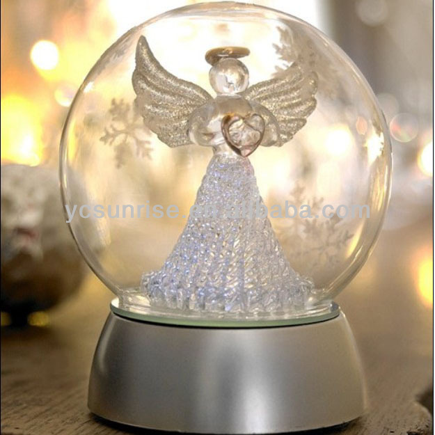 ガラスクリスマス装飾のガラス天使domでシルバーledベース-クリスマスデコレーション用品問屋・仕入れ・卸・卸売り