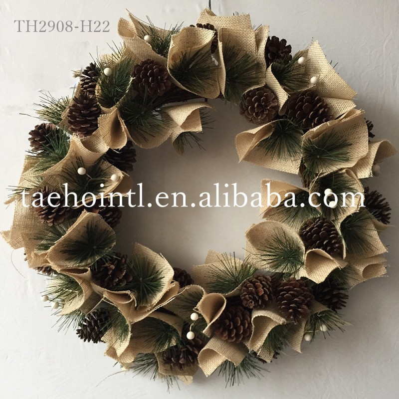ナチュラル松ぼっくり クリスマス花輪装飾-装飾用花&花網問屋・仕入れ・卸・卸売り