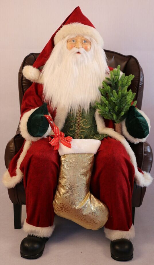 つけられたxm-a6032インフレータブルサンタクリスマスの装飾のための椅子の上に座っている-クリスマスデコレーション用品問屋・仕入れ・卸・卸売り