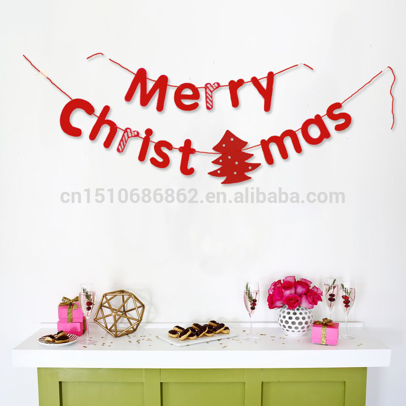 メリークリスマス段ボールクリスマスの装飾のためのバナー3メートル4色コレクション手紙ガーランド-クリスマスデコレーション用品問屋・仕入れ・卸・卸売り