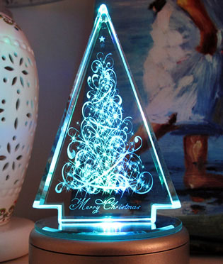 クリスマスのギフトの飾り装飾ledライト付ベースクリスタルツリー-アンティーク、イミテーション工芸品問屋・仕入れ・卸・卸売り