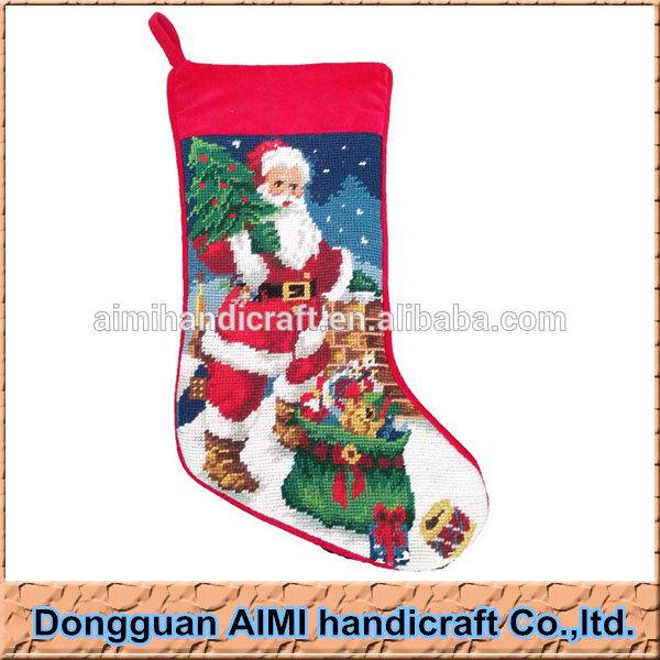 サンタクロースクリスマスツリー針ホリデーステッチストッキング-クリスマスデコレーション用品問屋・仕入れ・卸・卸売り