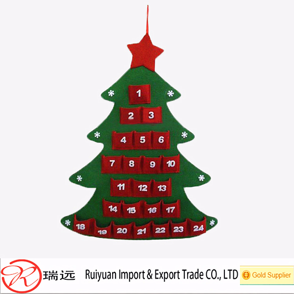 カスタム高品質exiquisiteフェルトクリスマスアドベントカレンダー、 手作りクリスマスカレンダー、 サンタカレンダー-クリスマスデコレーション用品問屋・仕入れ・卸・卸売り