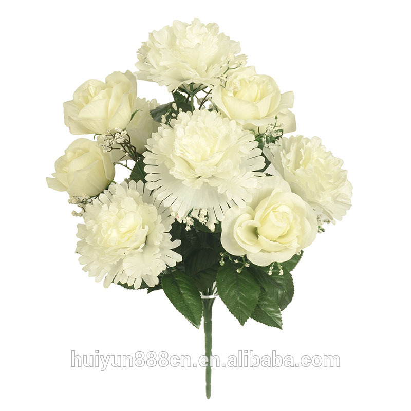 工場手作りホワイト色人工花用葬儀デコレーション-装飾用花&花網問屋・仕入れ・卸・卸売り
