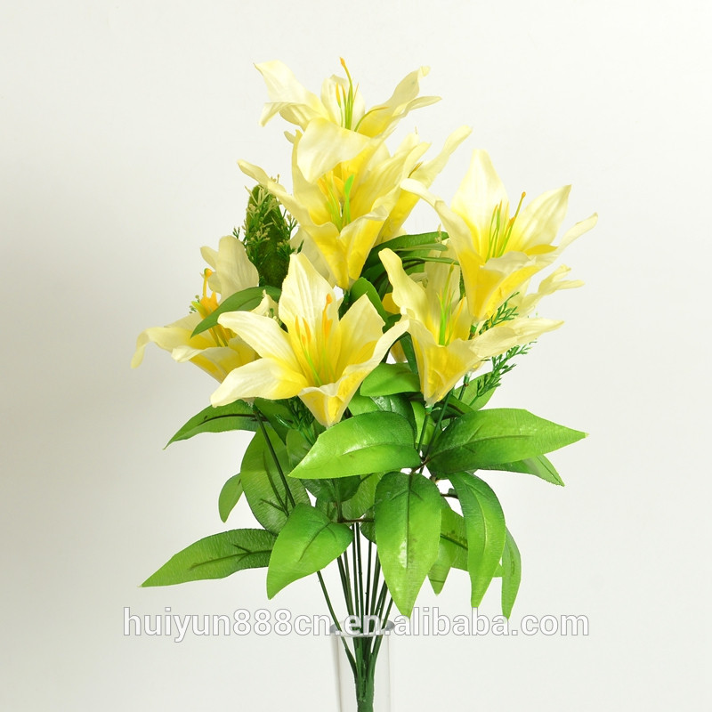 安い卸売プラスチックユリ人工花を作るためのイースター-装飾用花&花網問屋・仕入れ・卸・卸売り