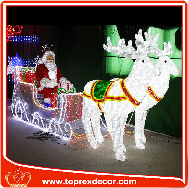屋外用led照明付きサンタクロースそりクリスマスの装飾-クリスマスデコレーション用品問屋・仕入れ・卸・卸売り