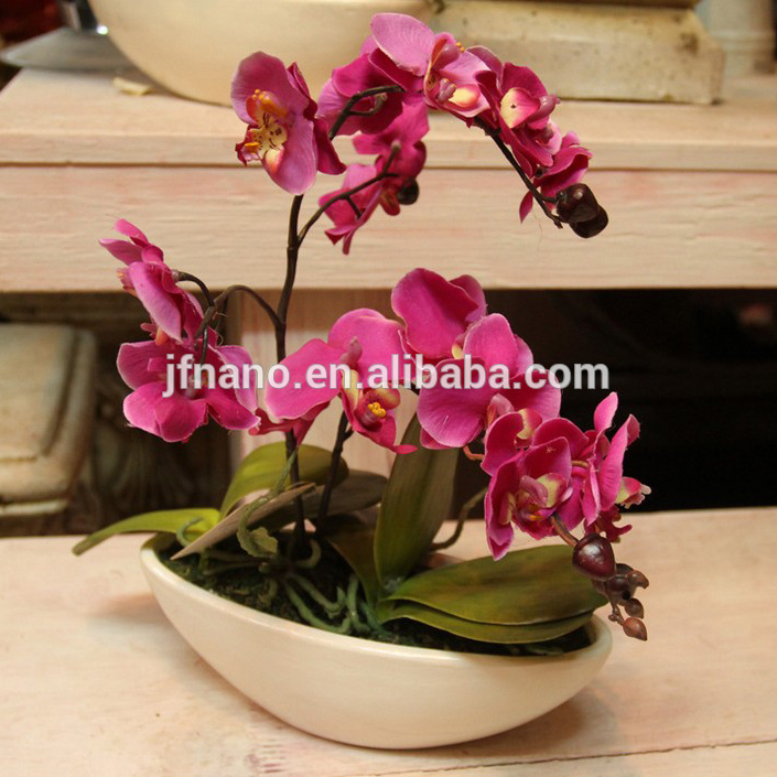 ホームテーブル結婚式の装飾絹の花人工蝶蘭盆栽-装飾用花&花網問屋・仕入れ・卸・卸売り