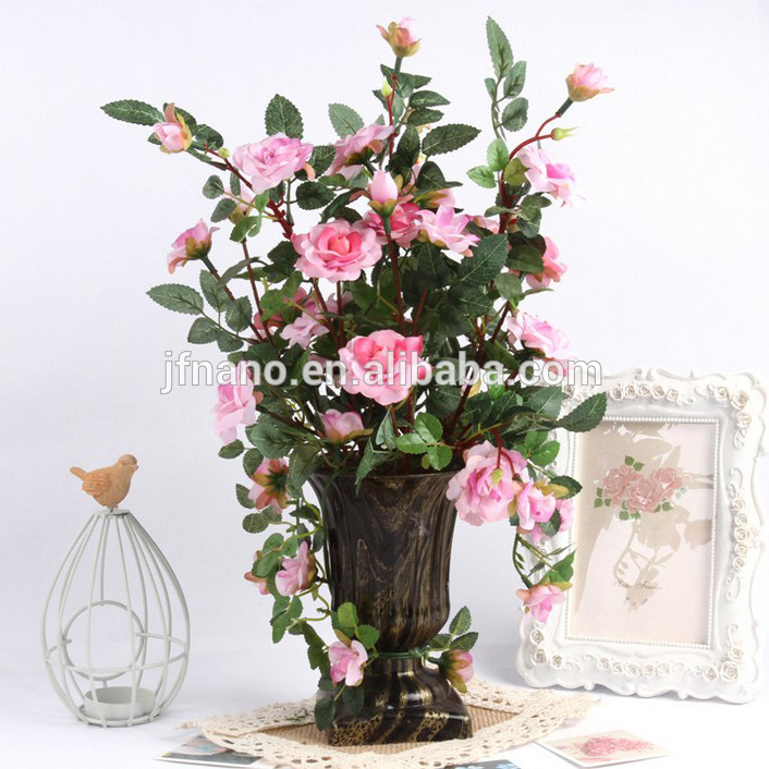 魅力的なホームテーブル結婚式の装飾絹の花人工小さな鉢植えバラ-装飾用花&花網問屋・仕入れ・卸・卸売り