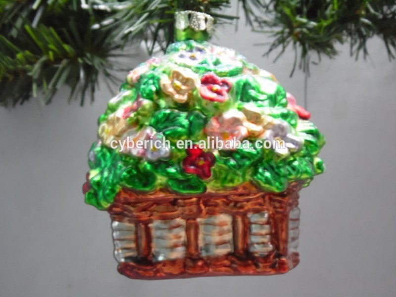 カラフルなクリスマスガラスの家の装飾　草や花-クリスマスデコレーション用品問屋・仕入れ・卸・卸売り