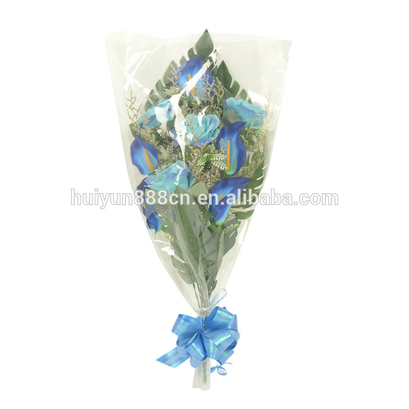 最新のスタイルのお祭り装飾ブルー光沢のある絹バラとユリ造花-装飾用花&花網問屋・仕入れ・卸・卸売り