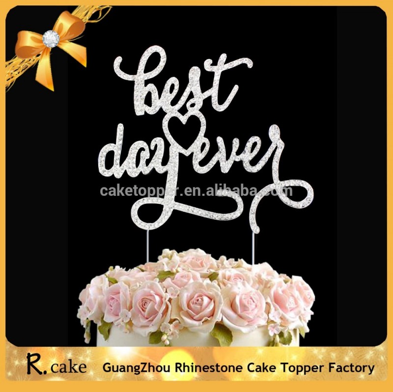 ユニークなラインストーンウェディングケーキトッパー装飾材料、結婚式のテーブルデコレーションアクセサリー-イベント＆パーティー用品問屋・仕入れ・卸・卸売り