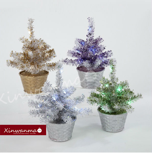 8インチマルチ- 着色されたクリスマスツリー2014年鉢植えの人工-クリスマスデコレーション用品問屋・仕入れ・卸・卸売り