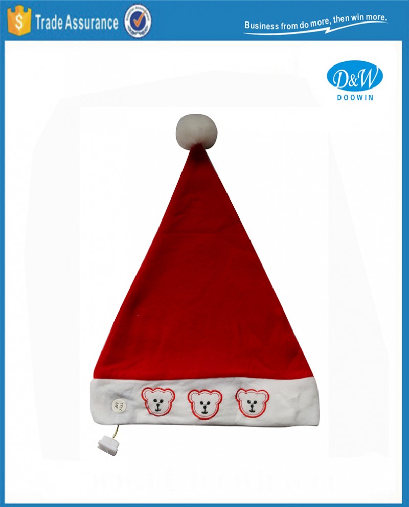 かわいいクマのフリース光ファイバークリスマスサンタ帽子-クリスマスデコレーション用品問屋・仕入れ・卸・卸売り