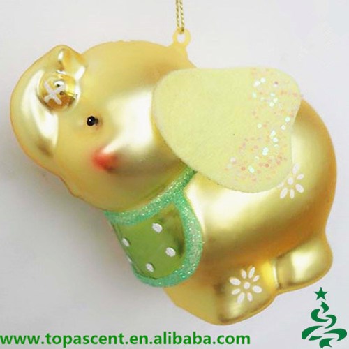 かわいい赤ちゃんの最初のクリスマス手塗りガラス象のオーナメントでの工場直接卸売中国-クリスマスデコレーション用品問屋・仕入れ・卸・卸売り