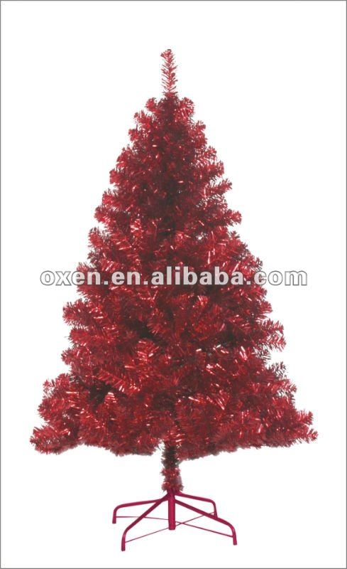 6ftの赤のチンサルポリ塩化ビニールのクリスマスツリー-クリスマスデコレーション用品問屋・仕入れ・卸・卸売り