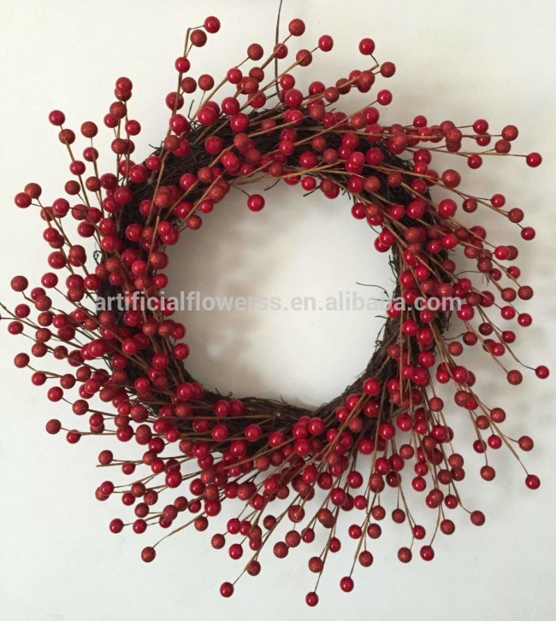 熱い販売の装飾的なクリスマスの花輪クリスマス籐赤い果実-クリスマスデコレーション用品問屋・仕入れ・卸・卸売り