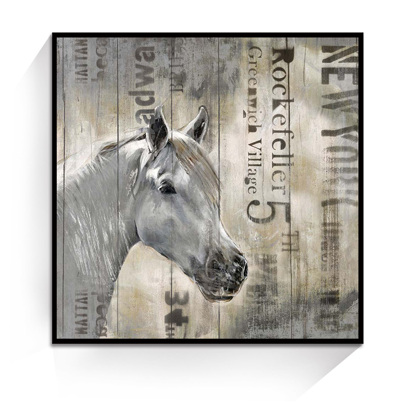 Jc卸売新着家の装飾リビングルーム白い馬動物の油絵キャンバスANI-31-絵画＆カリグラフィー問屋・仕入れ・卸・卸売り