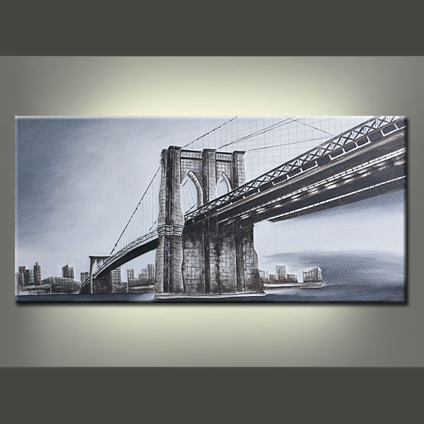 世界的に有名な3dレリーフの風景の画像壁ブルックリン橋の油絵-絵画＆カリグラフィー問屋・仕入れ・卸・卸売り